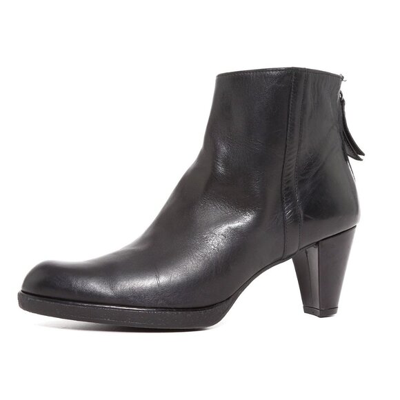 Stuart Weitzman Back Zipper Leather Ankle Boots Black  Size 10 - Picture 15 of 15